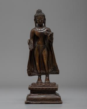 Standing Buddha | Handcarved Buddha Statue | Religious Decorative Object | Traditional Original Himalayan Art of Nepal